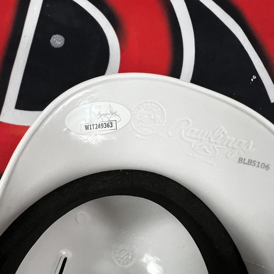 David Wells Signed New York Yankees Flat Mini Helmet White Autographed JSA - Image 3 of 4