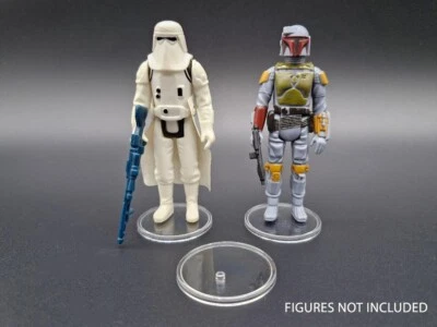 ACTION PLASTICS Star Wars Vintage GROSSE KLARE Figur Display Ständer 1,5" Basis Scheibe Kenner