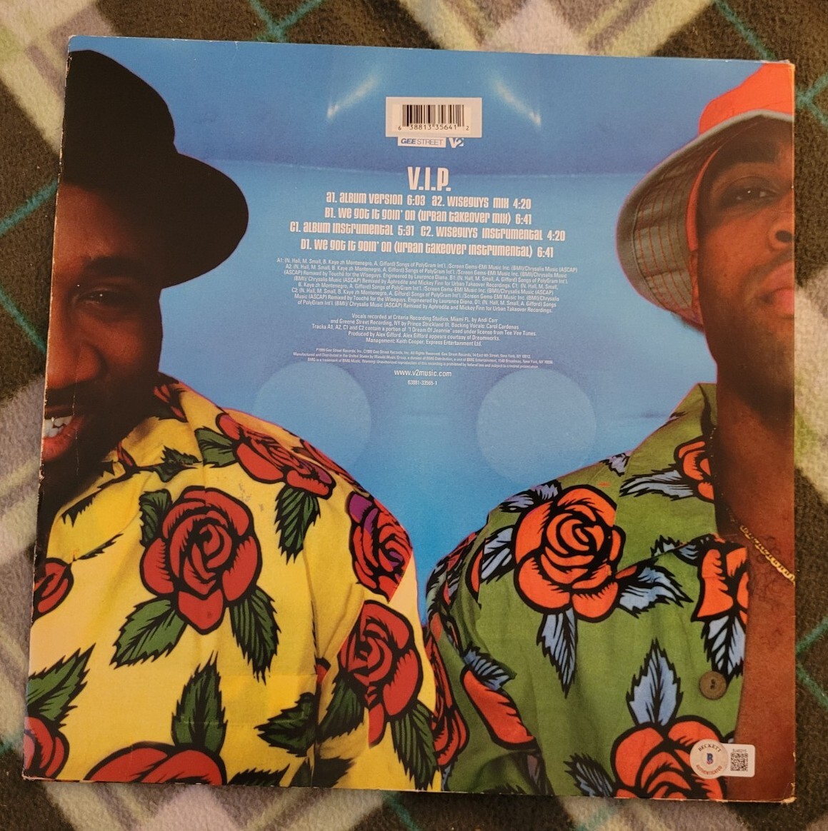 Jungle Brothers signed VIP vinyl record Beckett COA #BJ45215 Mike