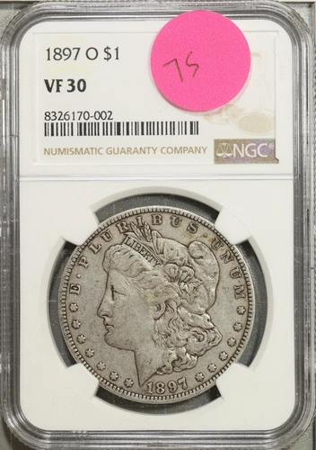1897 O Morgan Silver Dollar NGC VF 30 Very Fine #0-002