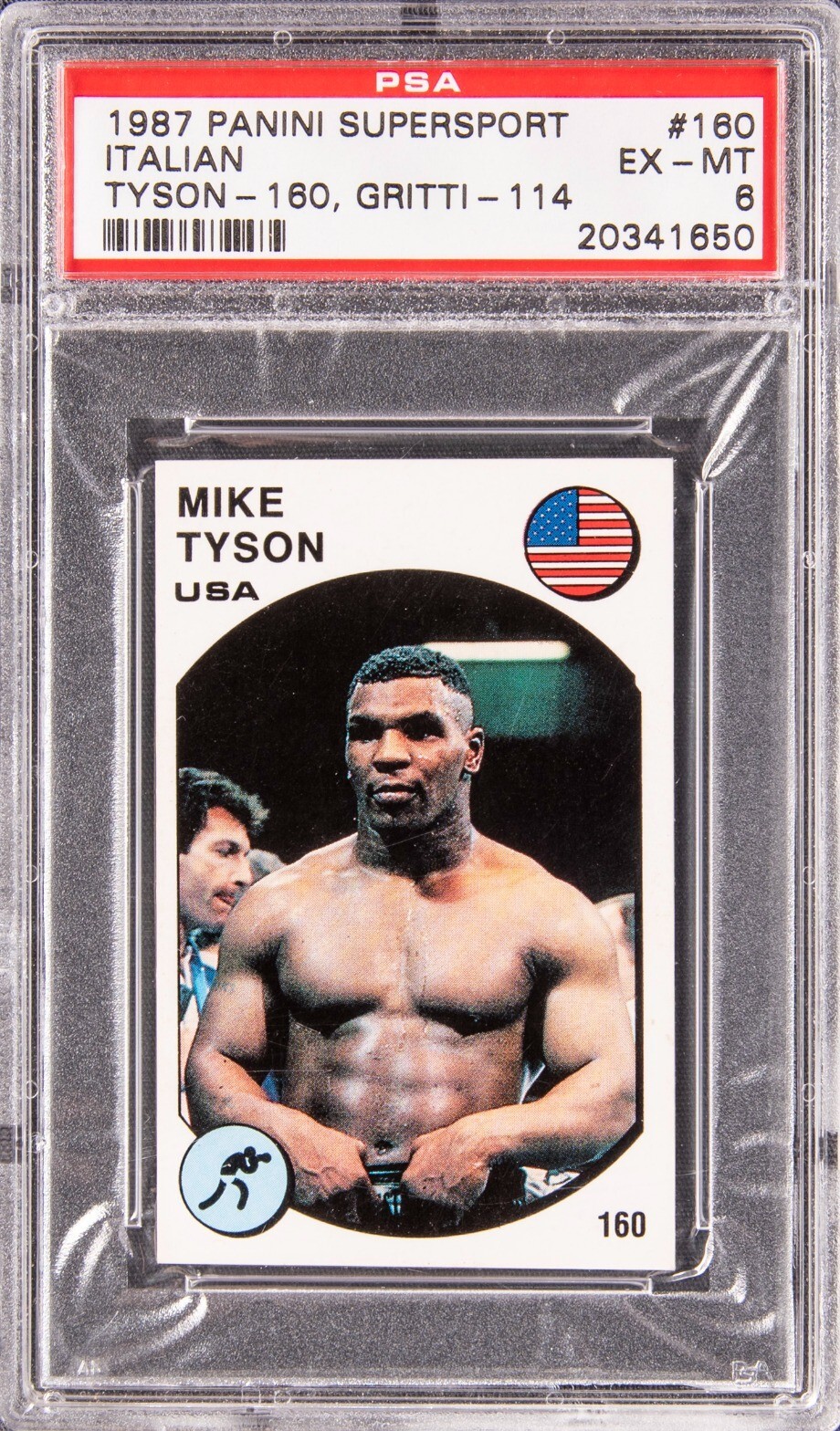 1988 PANINI SUPERSPORT ITALIAN GRITTI-#114 #160 MIKE TYSON PSA 6