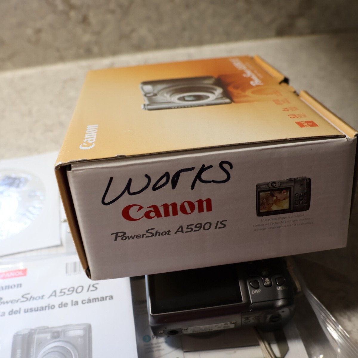 Canon PowerShot A590 IS 8MP Digital Camera 4x Optical Zoom Open