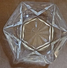 Vintage 1950's Mid Century Clear Glass Geometric Star Ashtray Nostalgic