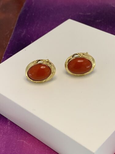 orecchini earrings CORALLO rosso mediterraneo CORAL solid gold ORO 18 KT-750°/ - Imagen 11 de 12