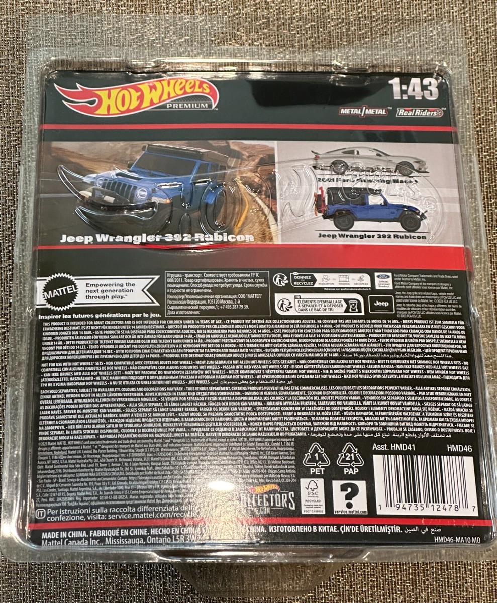 Hot Wheels Premium 1:43 Scale Jeep Wrangler 392 Rubicon , Free