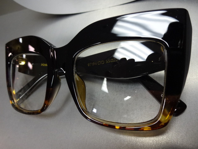 Oversized Exaggerated Retro Style Clear Lens Sun Glasses Large Round Black Frame