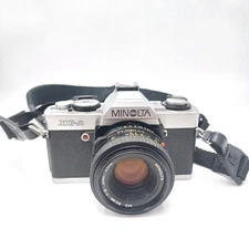 Minolta XG-A 35mm SLR Film Camera W/Minolta MD 50mm 1:2 Lens. TESTED&WORKING