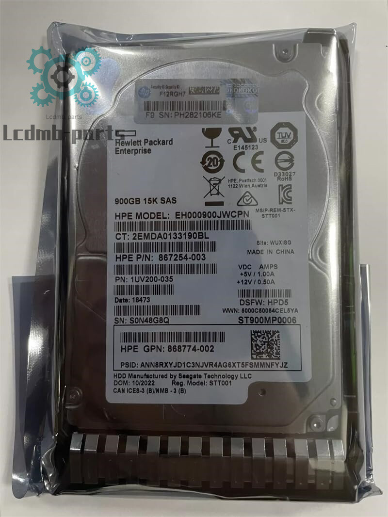 Hpe 870759 B21 Sas HP 900GB 6G SAS 10K RPM 2.5in Enterprise Hard Drive ...