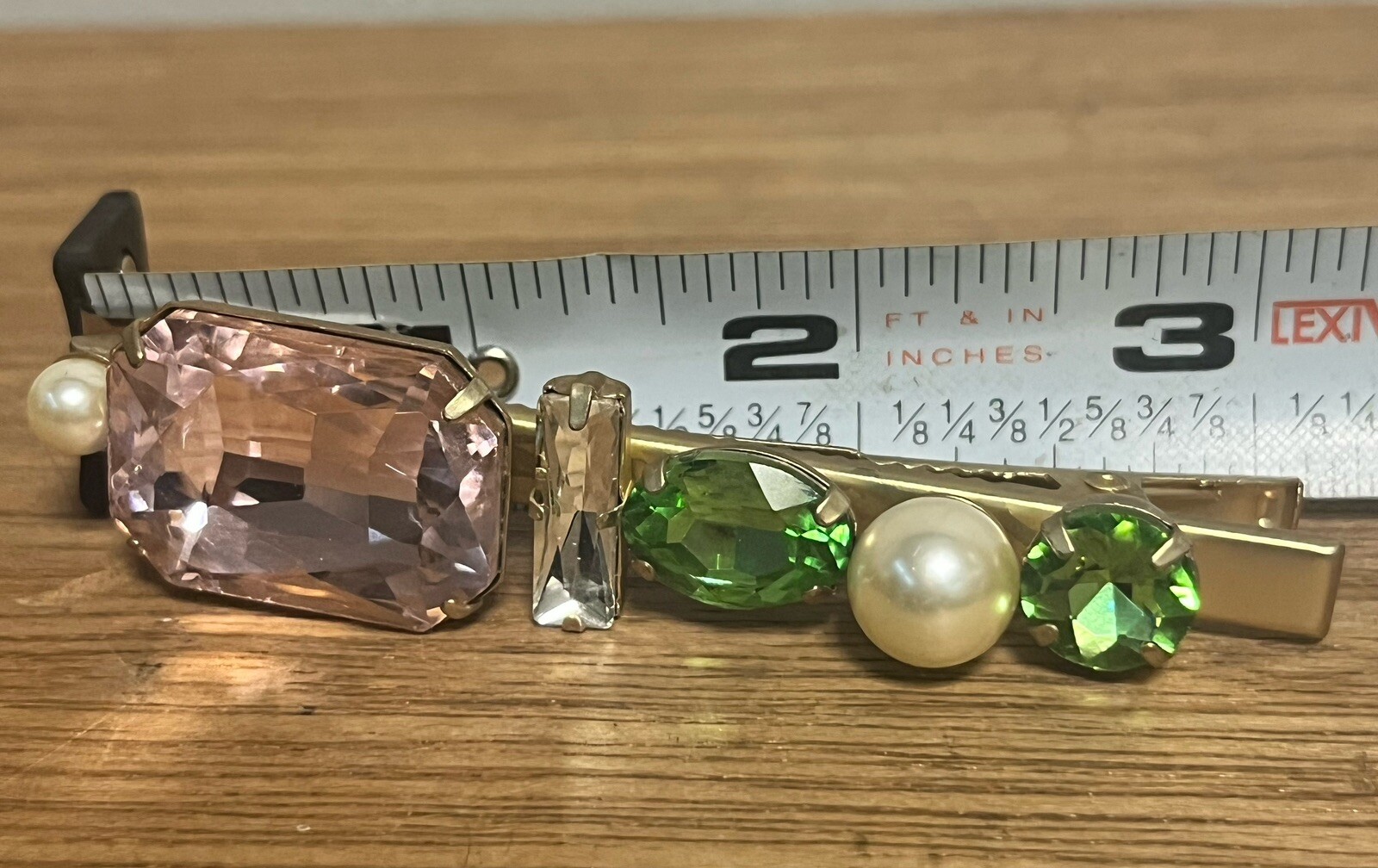 Mixed Crystal Rhinestone Hair Clip Faux Pearl Barrette Accessory Gold