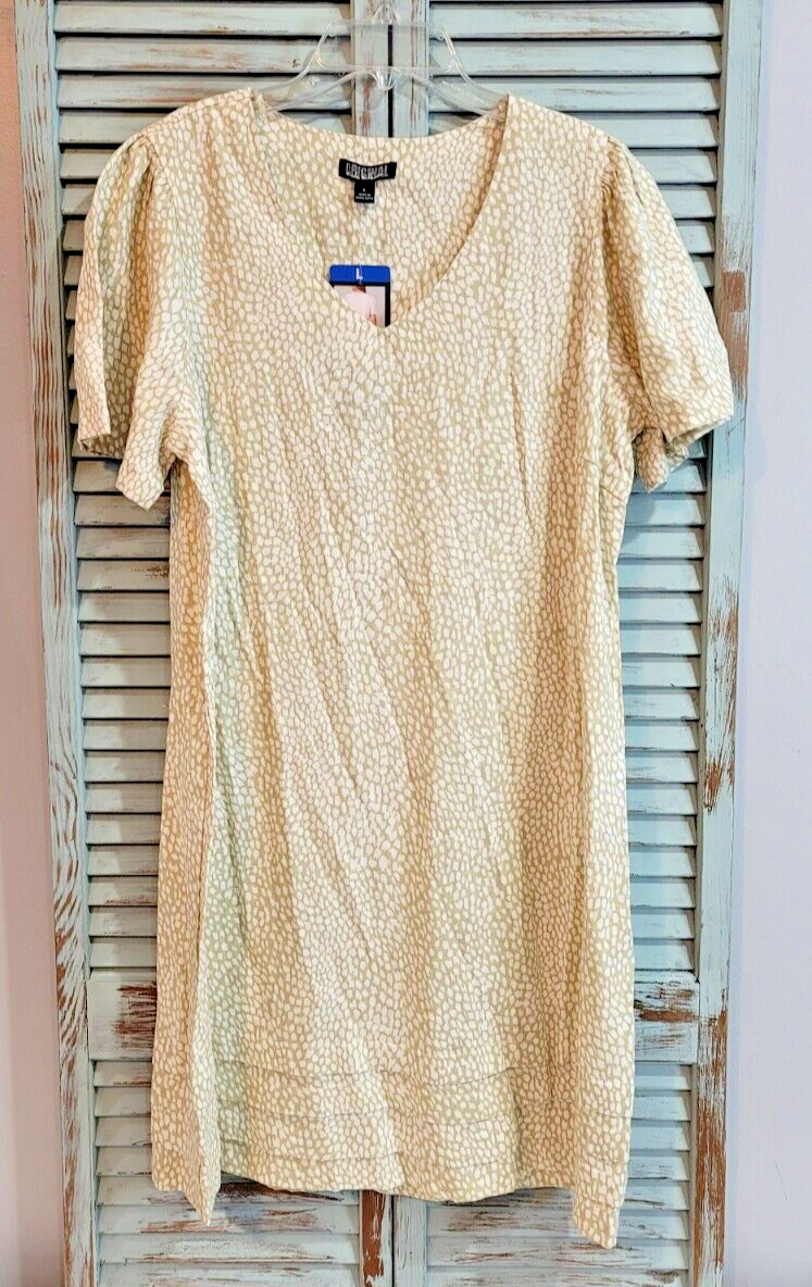 chinese dress ladies Nicole Miller Women's V-Neck Linen Blend Mini Dress Black / XL main image 0