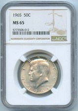 USA Etats-Unis Half Dollar argent J.F Kennedy 1965 NGC MS 65 n°4