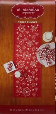Christmas St Nicholas Square Cozy Snowflake Table Runner 13"L x 36"W NWT