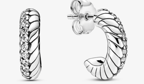 PANDORA PAVE SNAKE CHAIN PATTERN HOOP 