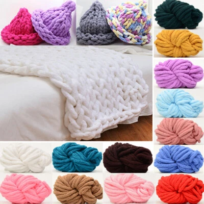 250g Thick Chenille Chunky Yarn DIY Super Bulky Arm Knitting Blankets Throw Rug