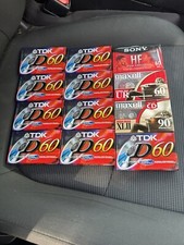 Lot Of 12 Sealed blank cassettes Sony HF 60 TDK D-60 Maxell 60 90 minutes