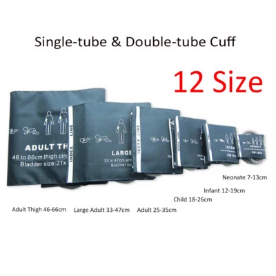 12Size Neonatal/Infant/Child/Adult/Thigh Blood Pressure Cuff for Patient Monitor - Photo 1/4
