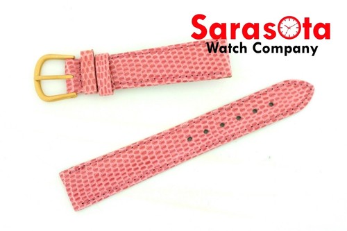 deBeer Genuine Lizard Red/Pink 16mm Short Stitched 14 Buckle Leather Watch Band - 第 11/16 張圖片