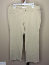 Faded Glory women's 18 - 36"W x 29.5"L pants tan color stretch zip straight leg