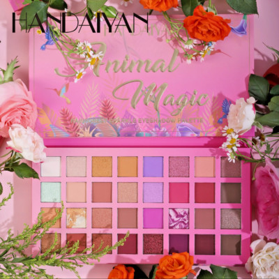 Handaiyan 32 Color Rainforest Sparkle Eyeshadow Palette / Combo With Brushes