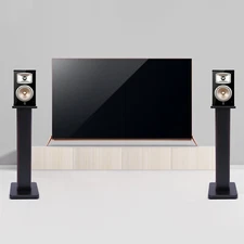 28" 1Pair Bookshelf Speaker Stands Surround Sound Home Theater Black Walnut NEW