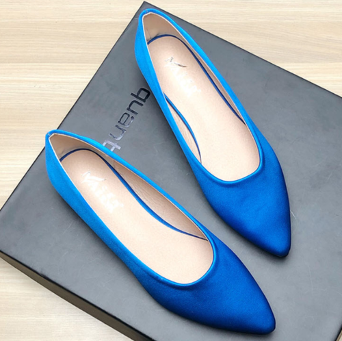 Comfortable Women Flat Satin Pointed Toe Slip On Casual Wedding Pump Dress  Shoes | eBay