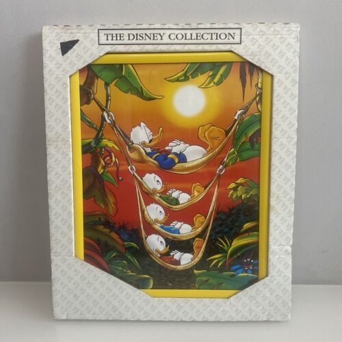 Vintage 1980’s The Disney Collection Donald Duck Huey Dewey Louie Framed Picture - Picture 1 of 9