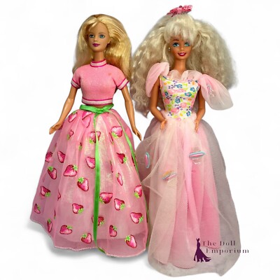 Barbie Dolls 1994 Butterfly Princess And 1998 Strawberry Sorbet