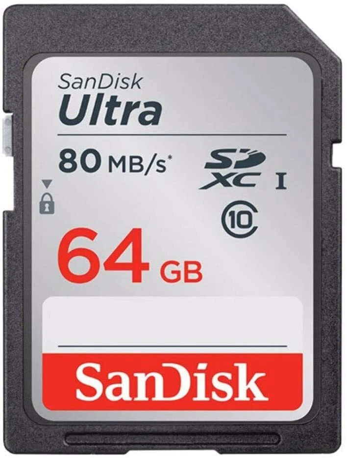 SanDisk Ultra Plus SDXC Memory Card Up to 80 MB/s Class 10 U1, 64 GB, Black Grey - Image 2 of 4