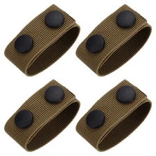 Duty Belt, 4Pcs - Fabric Belt Keepers with Double Snaps, Nylon Belt Loop (Khaki)