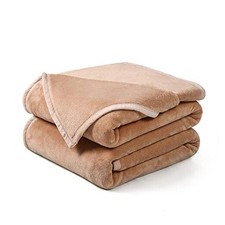 Soft Size Blanket All Season Warm Fuzzy Microplush Lightweight Queen Camel