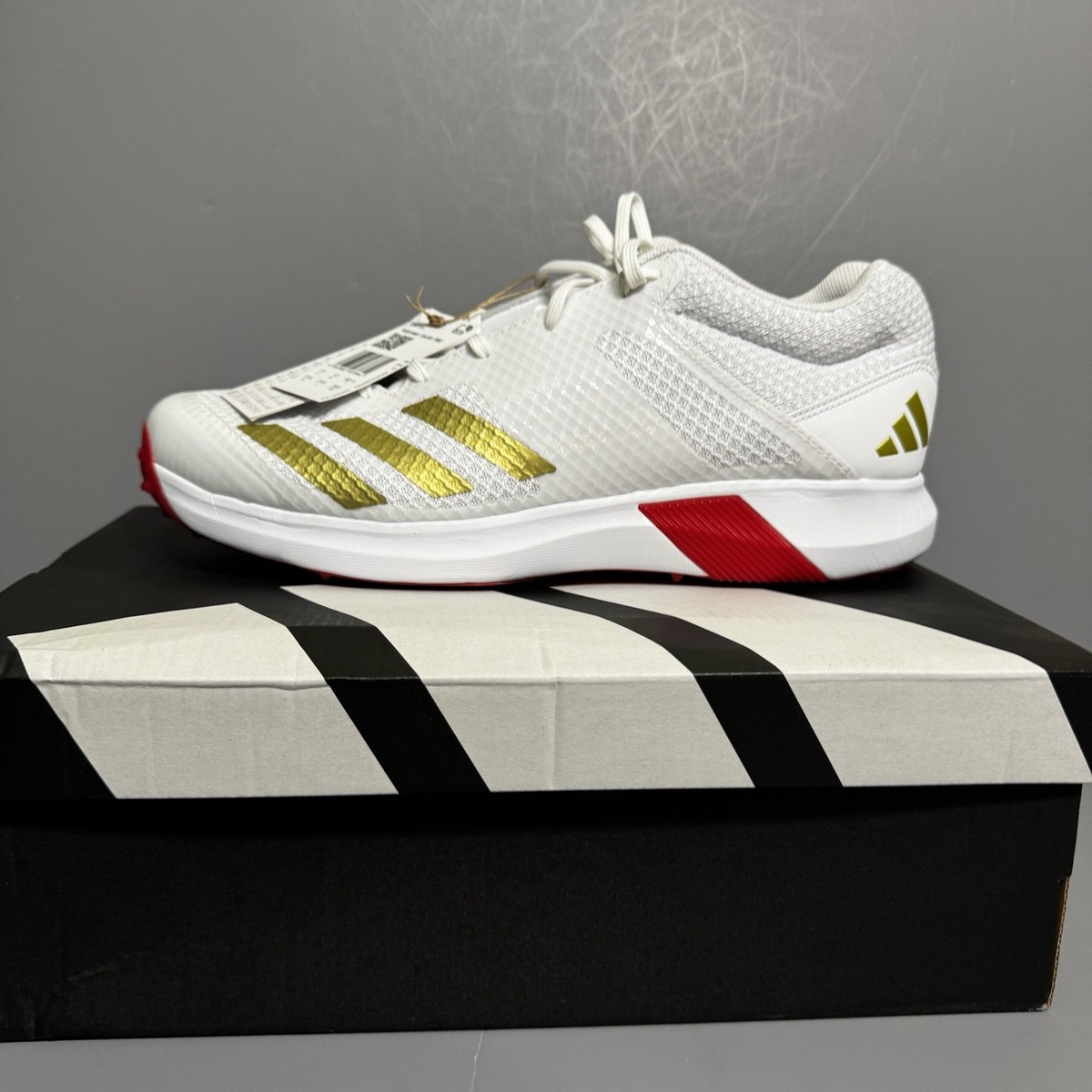 Adidas Adipower Vector Mid 20 13.5 Spiked Cricket Shoes White