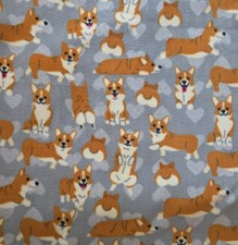 Dog Puppies Print Fleece Fabric 2 Yards New