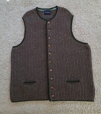 Tom Rusborg Herren Trachten Weste Gr 64 3XL Zopfmuster 100% Schurwolle 