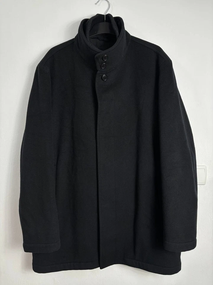 BOSS Hugo Boss Cashmere Virgin Wool Overcoat Jacket Detachable Knit Collar sz L - Image 3 of 4