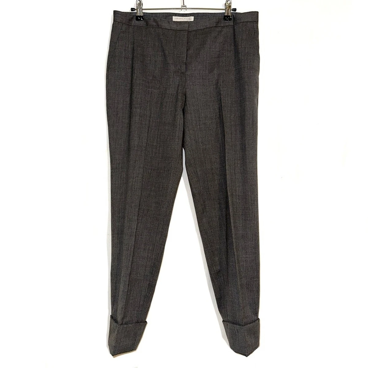 Pantalon Habillé Fabiana Filippi - Taille 40 (US 4) - Laine Mélangée Grise - Neuf Avec Étiquette