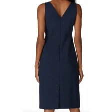 Club Monaco Navy Blue Sheath Sleeveless Button Back Vent Dress Size 2 NEW Tags