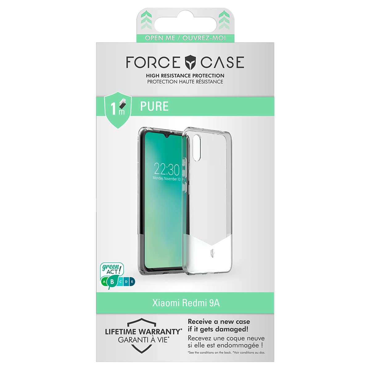 Coque renforcée Force Case Pure transparente de haute qualité pour Redmi 9A - 4