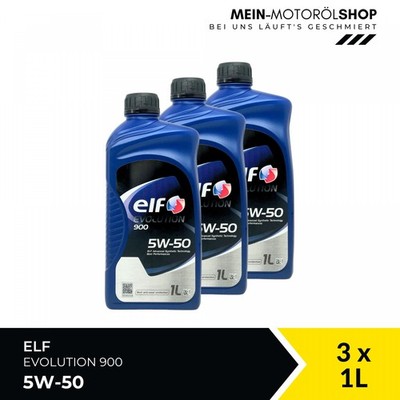 Elf Evolution 900 5W-50 API CD API SG Motoröl 3x1 Liter = 3 Liter