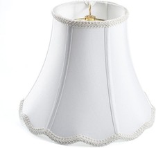 White Bell Scalloped Lamp Shade 5'' Top x 10'' Bottom x 8.3'' Slant Height x ...