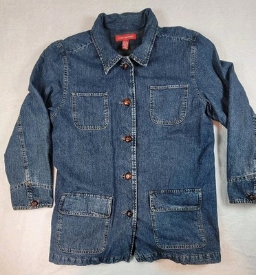 Vintage Gloria Vanderbilt Denim Barn Coat Outdoor Field Jacket Women Medium