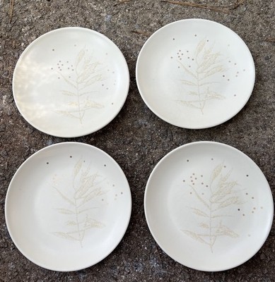 Thomas O Brien Snow Leaf Salad Plates Set of 4   8  Gold Leaf Vintage Modern