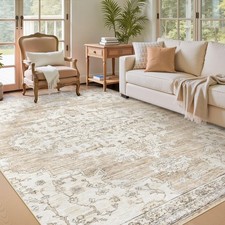 5x7 Area Rugs Washable Rug: Large Vintage Living Room Rug with Non-Slip Backi...