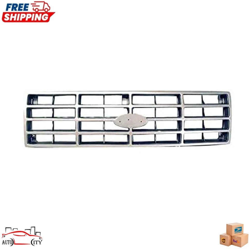 New Silver Grille Assembly & Headlight Bezel Left Right For 1982-1986 Ford F-150 - Image 3 of 4