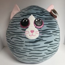 TY Squish A Boos Plush Pillow Type Soft Stuffed Animal Kiki the Cat 12 inch