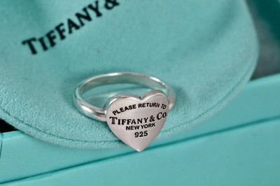 Please Return To Tiffany & Co. Sterling Silver Classic Heart Band