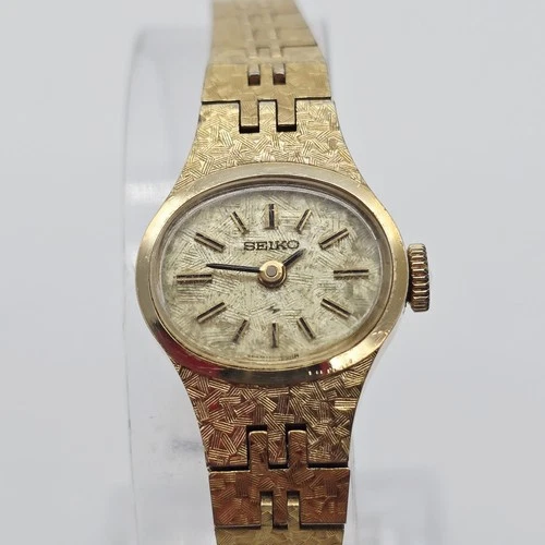 Seiko Watch Women 17mm Silver Dial Silver Tone Oval Manual 1100-7610 Runs