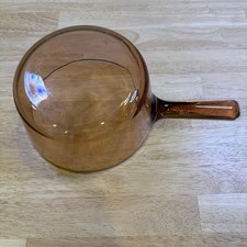 Corning Visions Amber Glass Saucepan 1.5L France Vintage Cookware No Lid