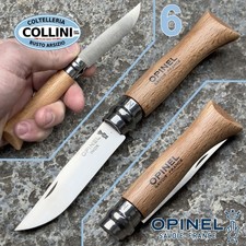 Opinel - N° 6 Inox –  coltello in faggio leggero, sicuro, ideale per outdoor