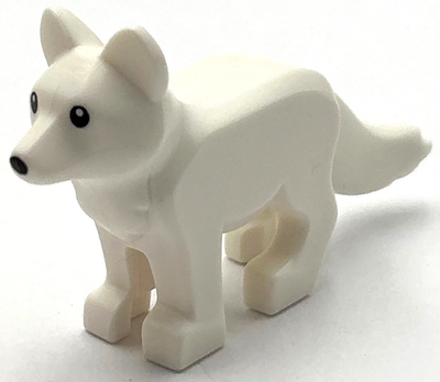 #ad Lego New White Fox Bushy Tail Black Eyes and Nose Wolf Dog Animal $7.99