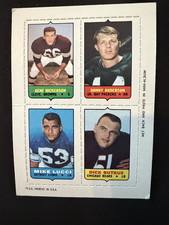 1969 Topps 4 in 1  Mini Stamps - Anderson /Dick  Butkus / Hickerson / Lucci EX *